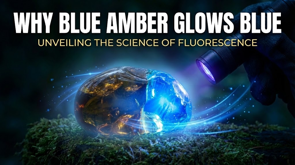 Why does blue amber glow