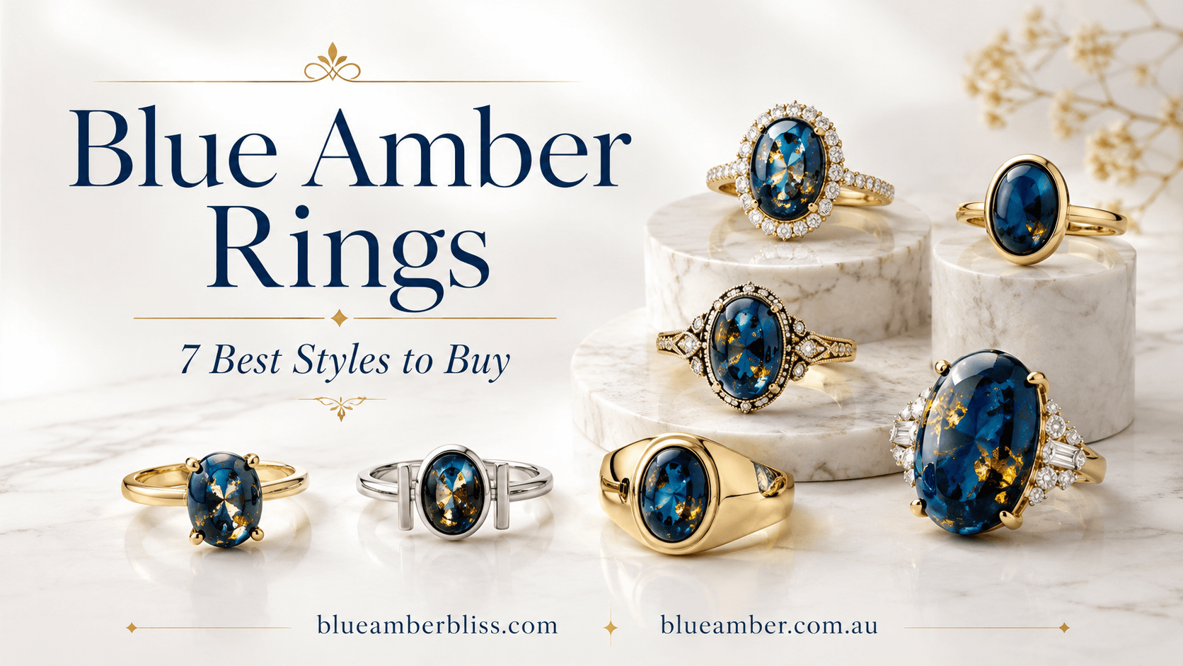 Blue Amber Rings