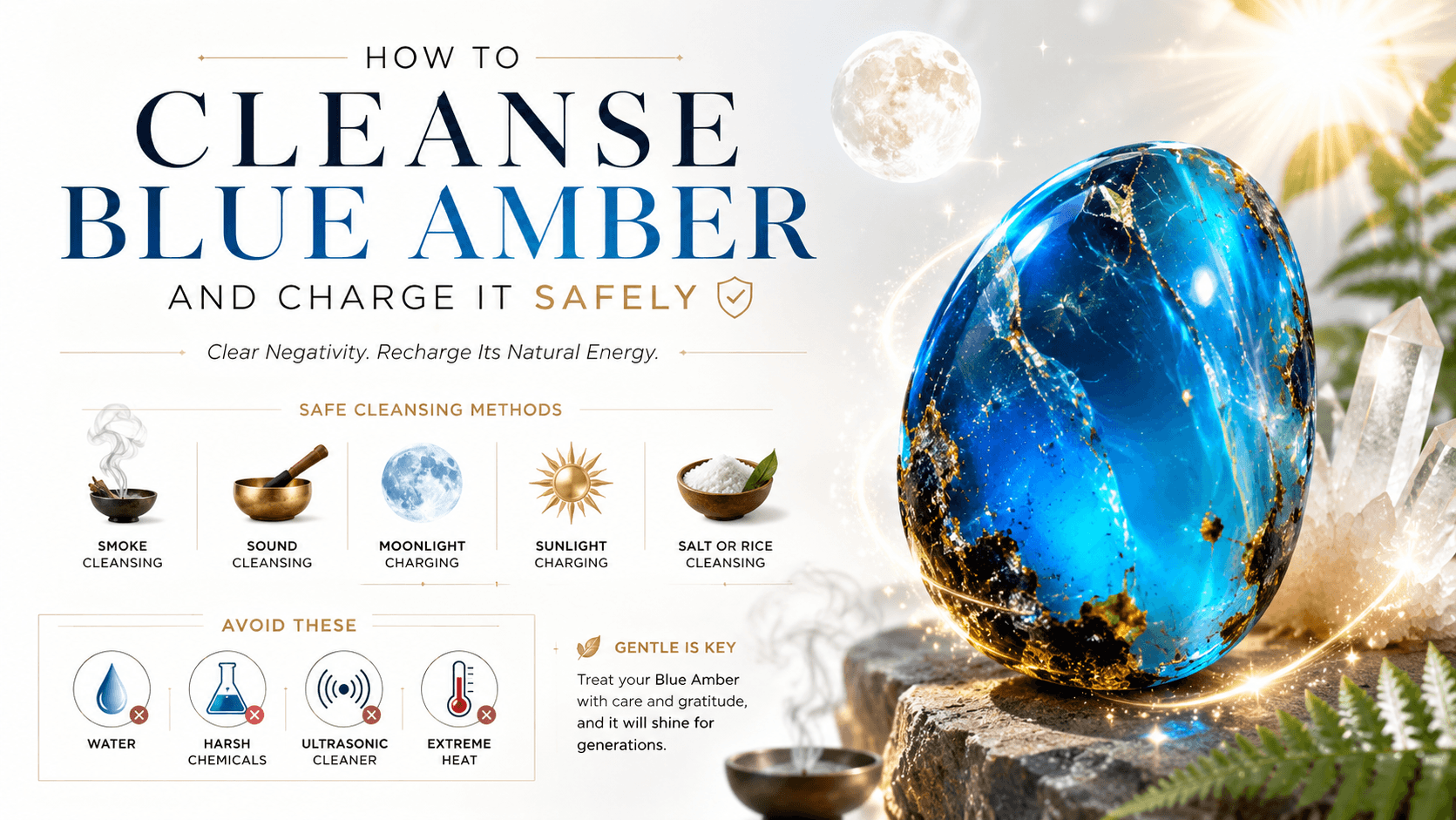How to cleanse blue amber